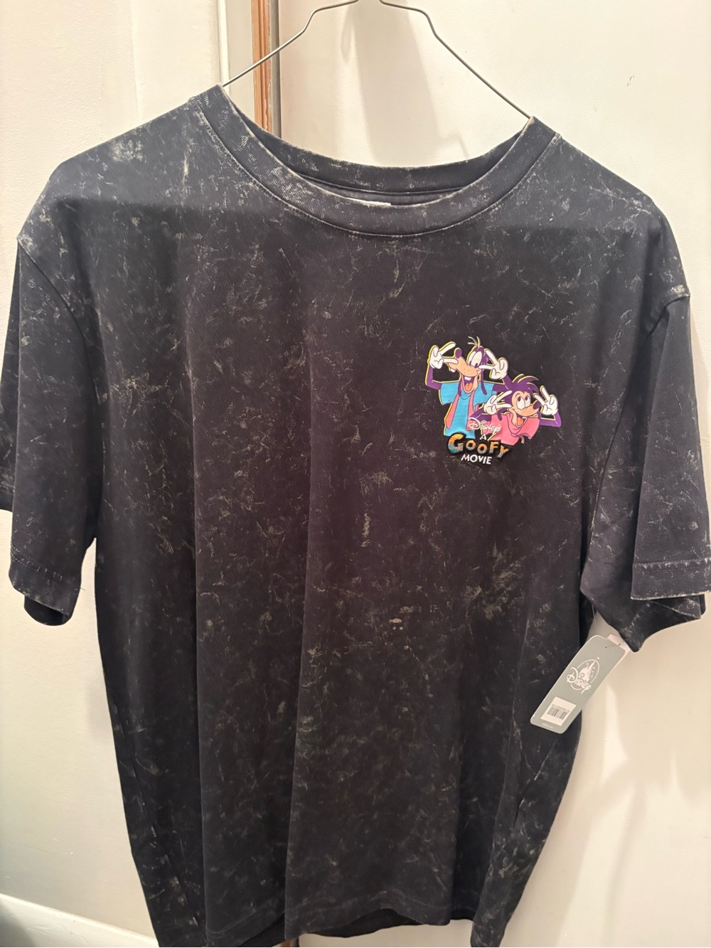 Disney Parks Black Mineral Wash Goofy Movie 30th Anniversary Graphic Tee